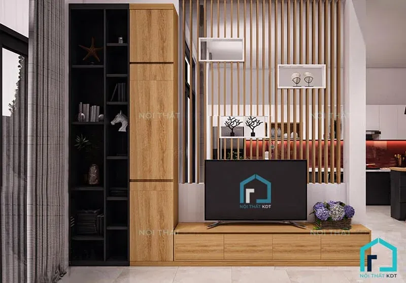 Kệ tivi cùng vách ngăn