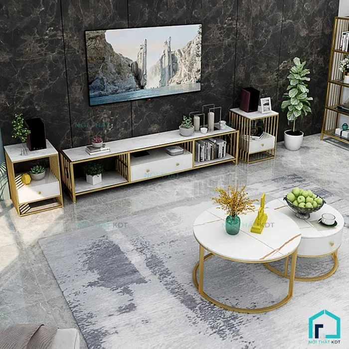 Kệ tivi sắt có ngăn kéo mã KT05 mang phong cách mạnh mẽ và cá tính