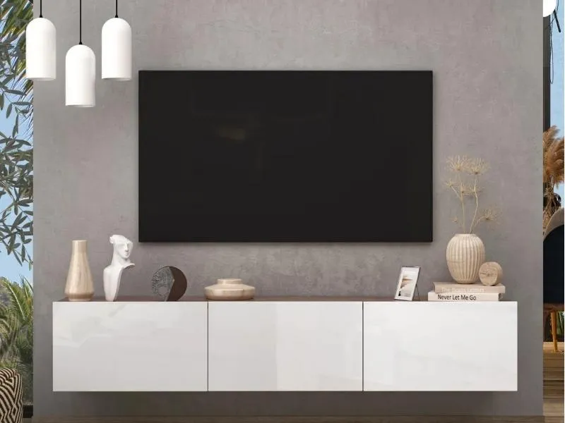 Mẫu kệ tivi nhựa đẹp, có khả năng chống ẩm khá tốt (Nguồn: Sưu tầm)