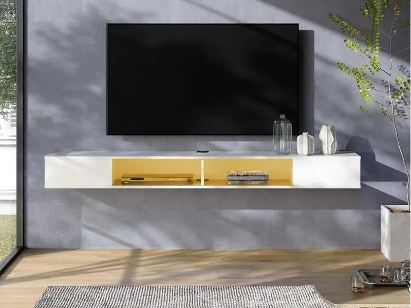 Bề mặt kệ tivi treo tường bằng nhựa Đài Loan nhẵn mịn, dễ lau chùi (Nguồn: Sưu tầm)