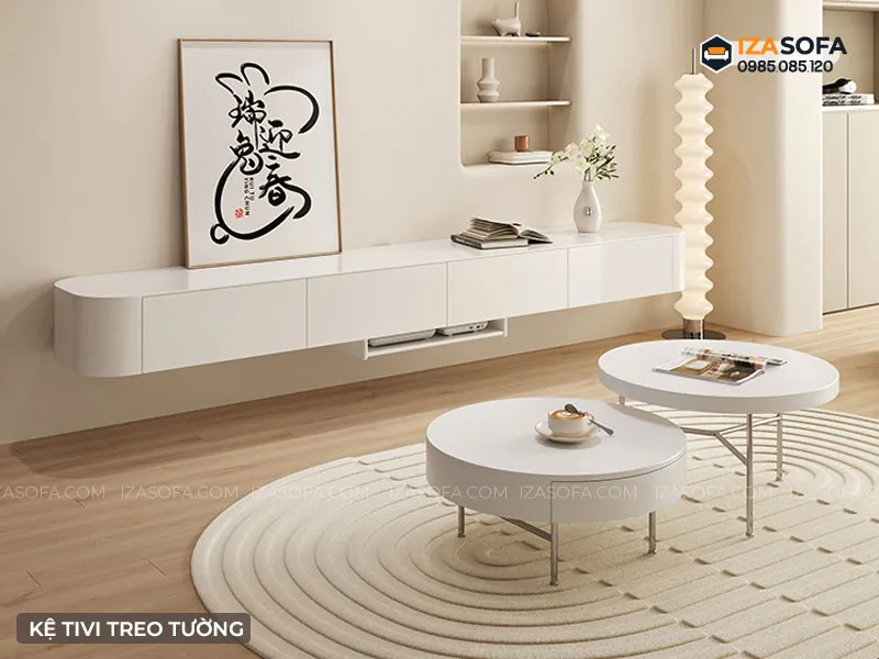 Mẫu kệ tivi treo tường nhỏ gọn dành cho căn hộ chung cư diện tích hẹp