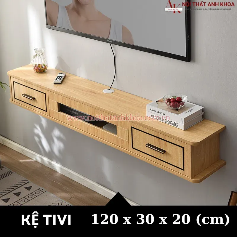 Kệ tivi treo tường phòng khách gỗ công nghiệp giá rẻ
