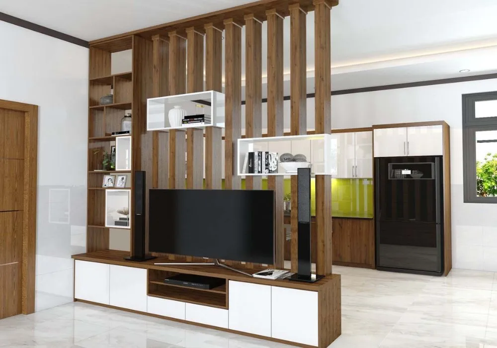 kệ tivi vách ngăn phòng khách