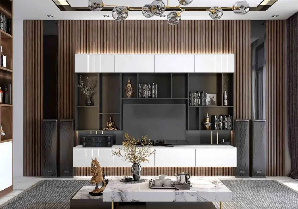 kệ tivi vách ngăn phòng khách