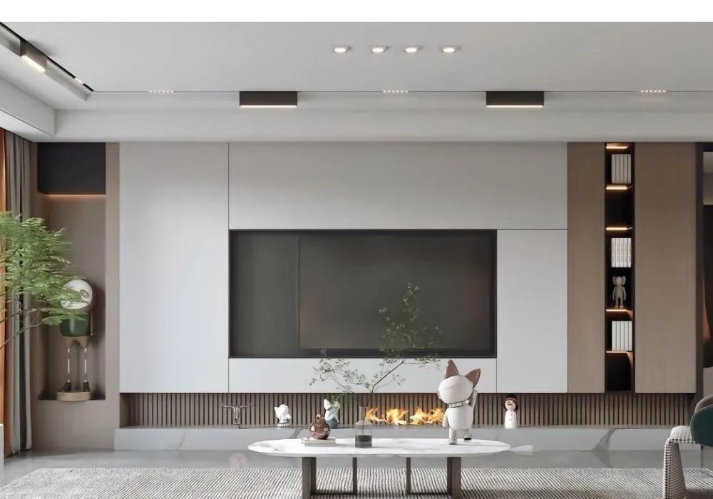 kệ tivi vách ngăn phòng khách