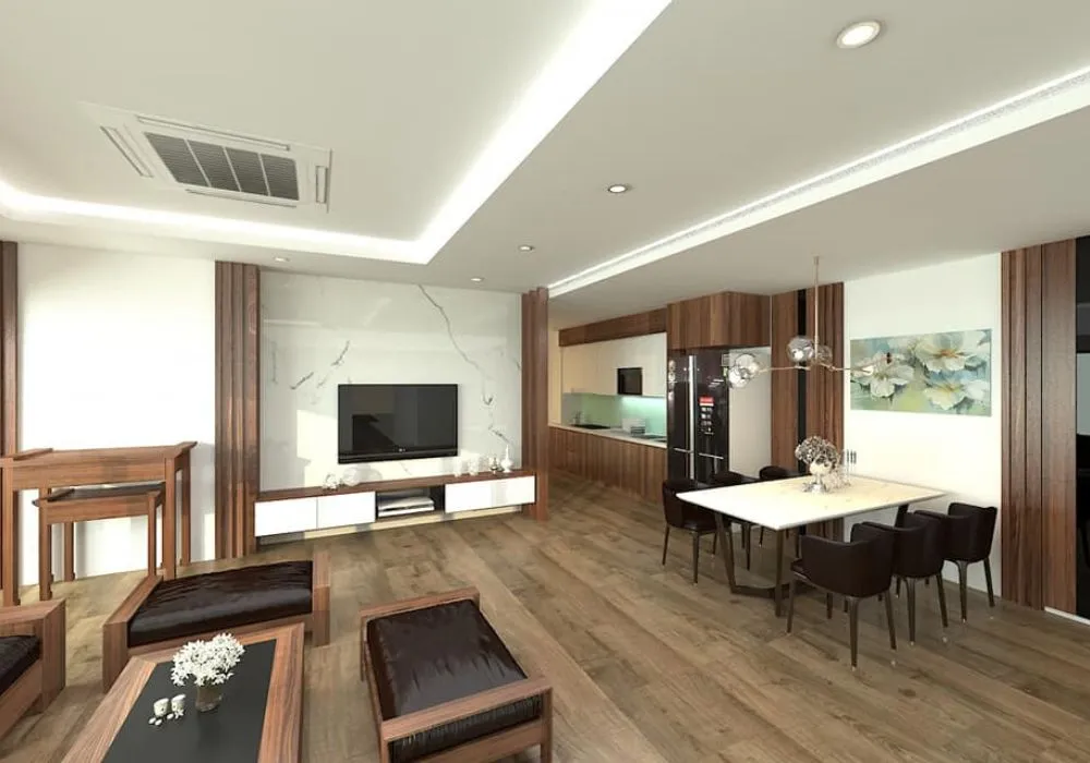 kệ tivi vách ngăn phòng khách