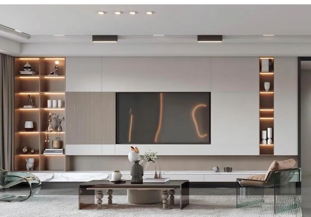 kệ tivi vách ngăn phòng khách