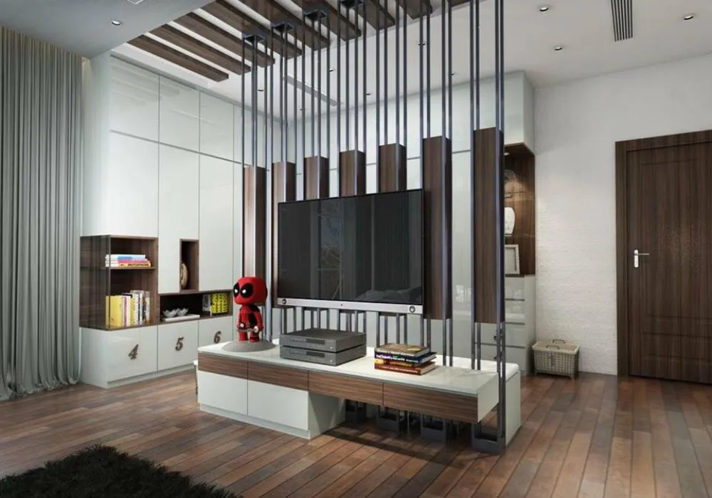 kệ tivi vách ngăn phòng khách