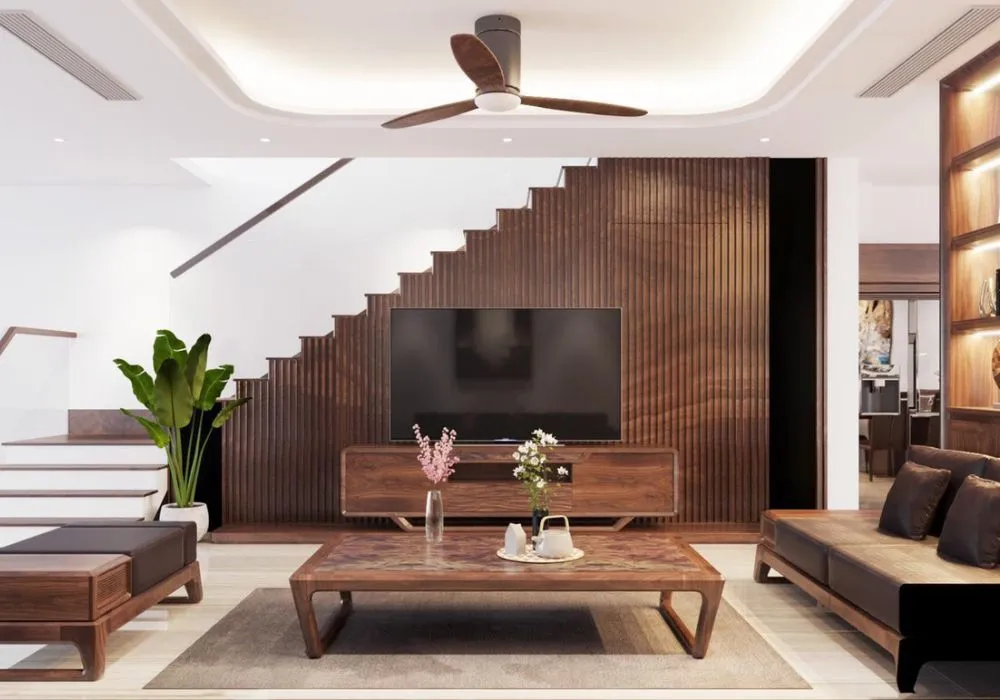 kệ tivi vách ngăn phòng khách