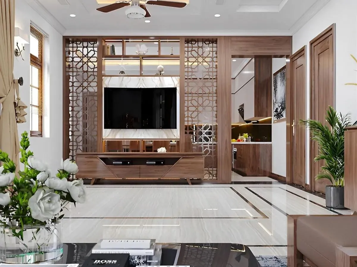 kệ tivi vách ngăn phòng khách