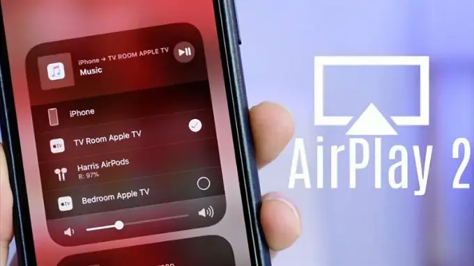 Giao diện tính năng AirPlay trên iPhone hỗ trợ phản chiếu màn hình nhanh
