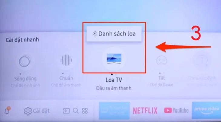 Tiếp đó, chọn đầu ra âm thanh > Chọn Danh sách loa.