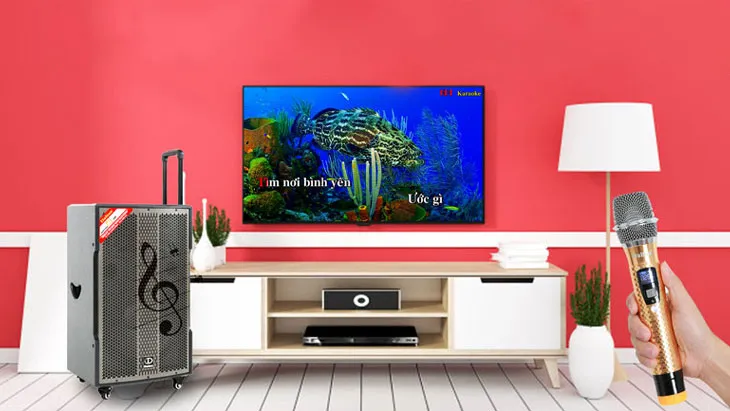 Kết nối loa kéo với tivi tạo nên một dàn âm thanh karaoke chất lượng
