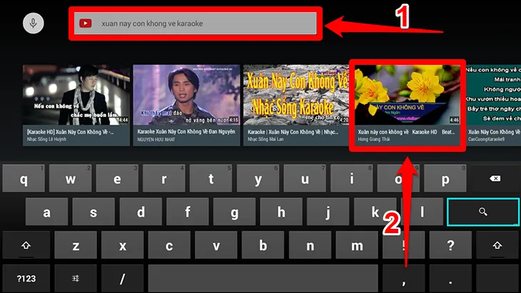Nhập tên bài hát muốn hát karaoke