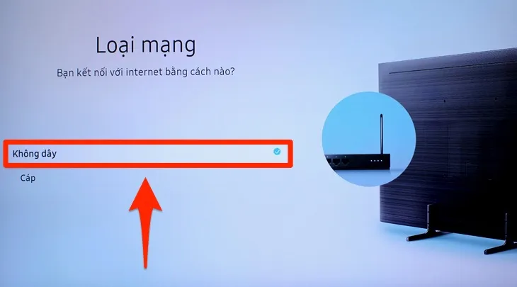Hướng dẫn mở cài đặt mạng để thiết lập các thông số wifi cho tivi