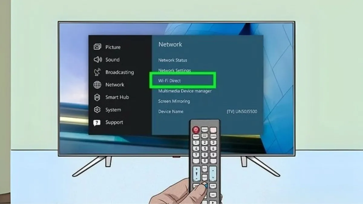 Hướng dẫn chọn WiFi Direct trên tivi Samsung