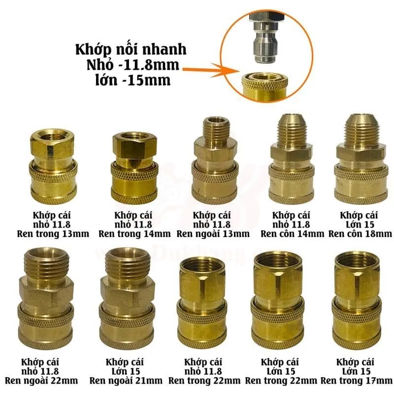 Các loại cút nối máy rửa xe