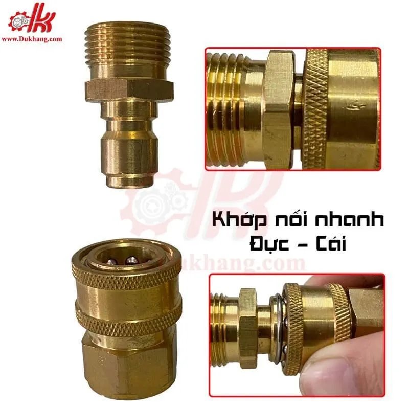 Lắp đặt cút nối máy rửa xe