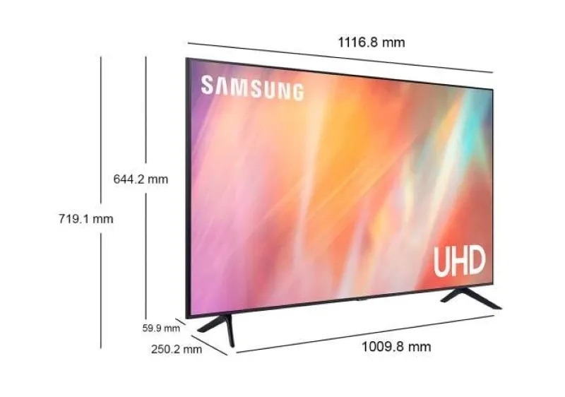 Kích thước smart Tivi Samsung Crystal UHD 4K 50 inch UA50AU7700KXXV