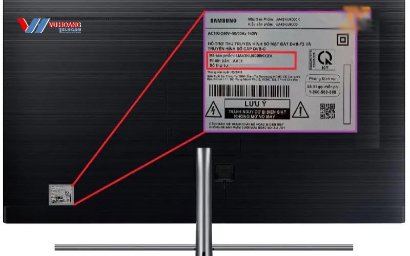 Kiểm tra thông tin model sản phẩm để xác định tính năng Bluetooth trên tivi