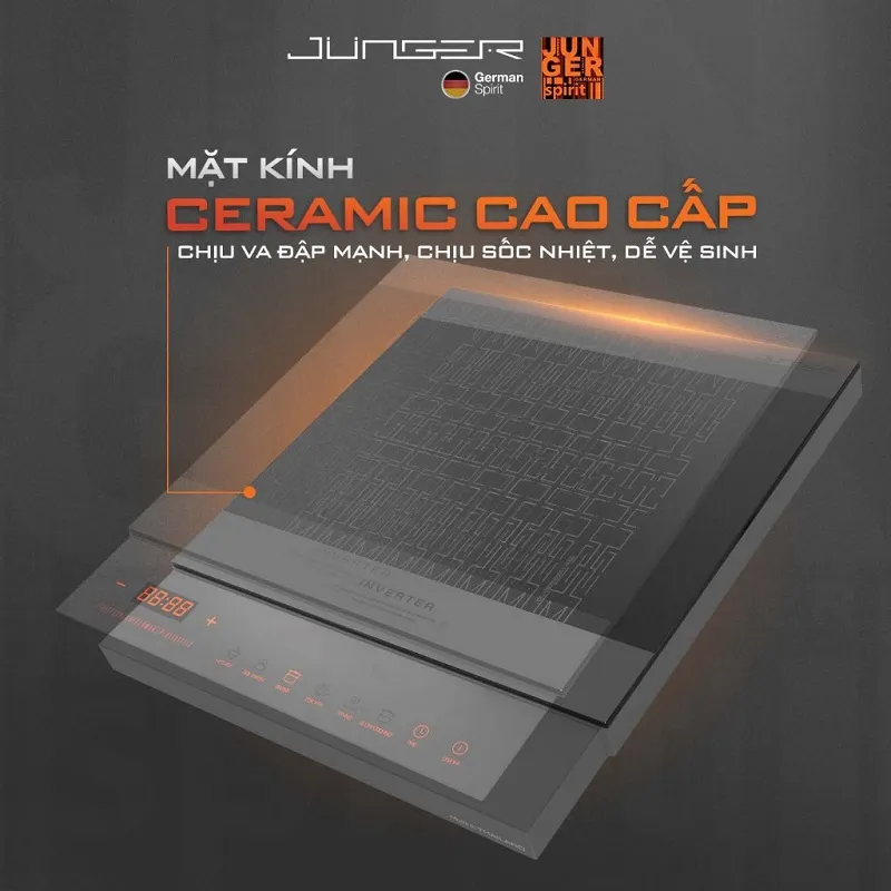Cấu tạo mặt kính Ceramic chịu lực trên các dòng bếp đơn cao cấp