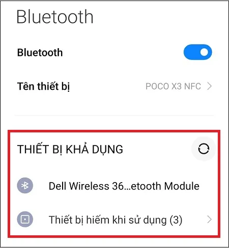 Nhấn vào tên loa Bluetooth cần kết nối