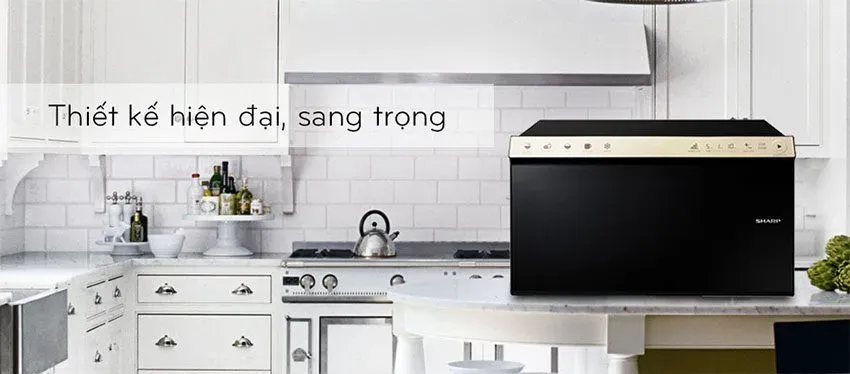 Lò vi sóng Sharp R-29D2(G)VN với thiết kế mặt kính đen sang trọng