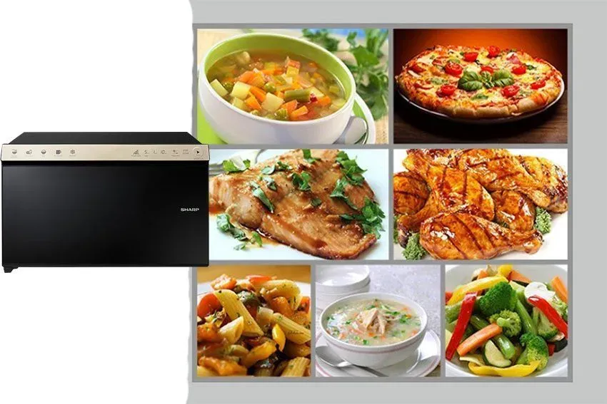 Buồng lò 22 lít với lớp men chống dính của Sharp R-29D2(G)VN