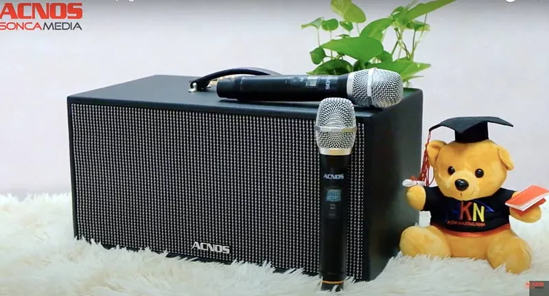 Loa Acnos kèm 2 tay micro không dây