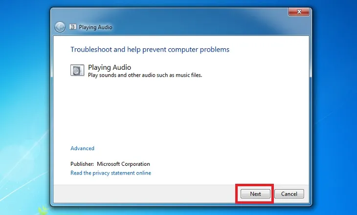 Tiến hành quét và sửa lỗi âm thanh tự động