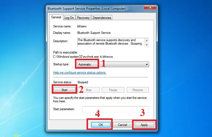 Cấu hình dịch vụ Bluetooth chạy tự động để tránh lỗi mất âm thanh