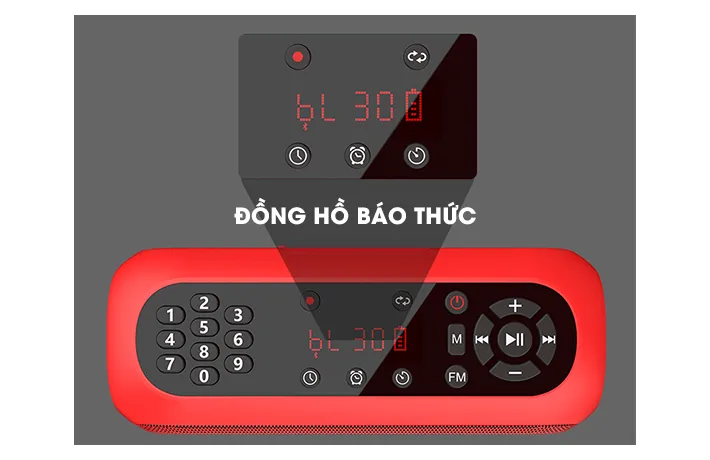 Màn hình LED hiển thị thời gian và trạng thái pin