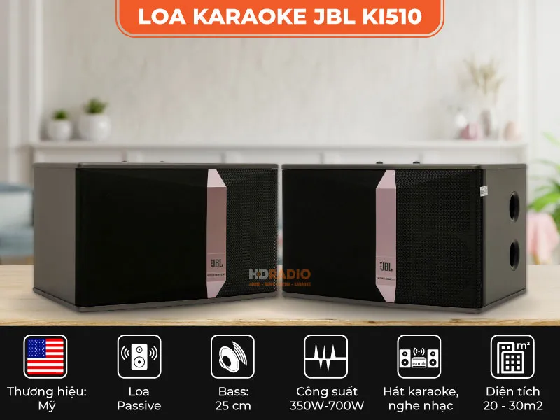 Model JBL Ki510 huyền thoại với dải đèn LED ấn tượng