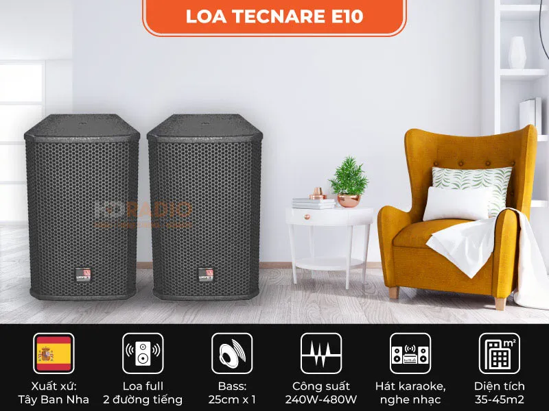 Tecnare E10 - Dòng loa châu Âu đẳng cấp tại Ánh Ngân