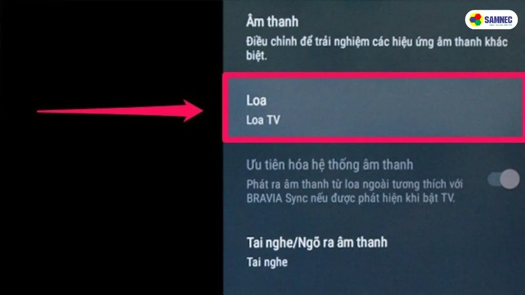 Kiểm tra các cài đặt âm thanh cho tivi Sony