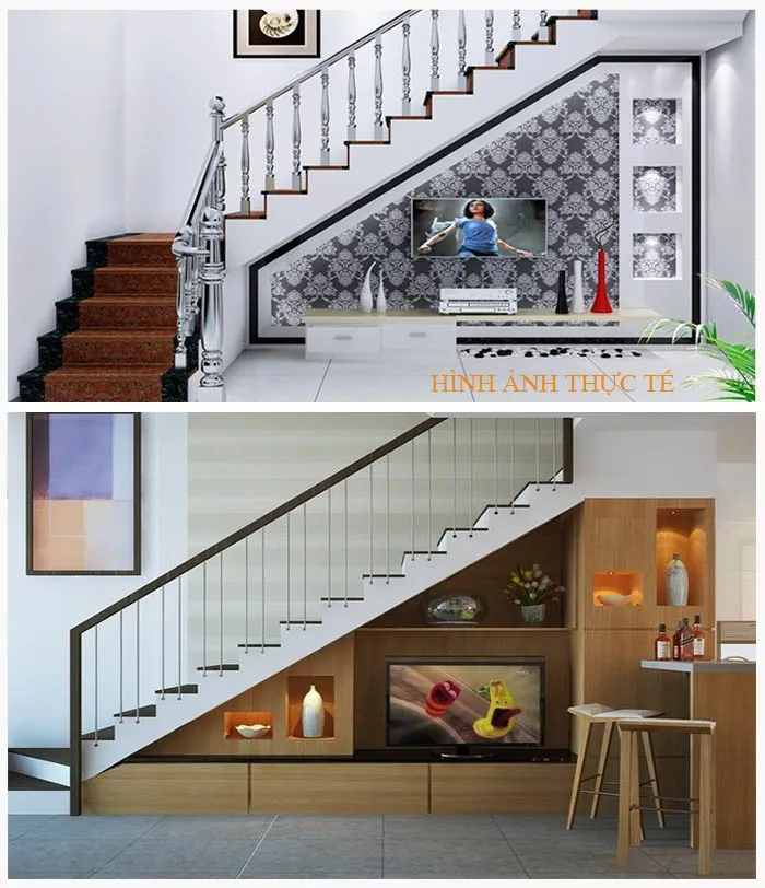 Mẫu Kệ Tivi Dưới Chân Cầu Thang Đẹp