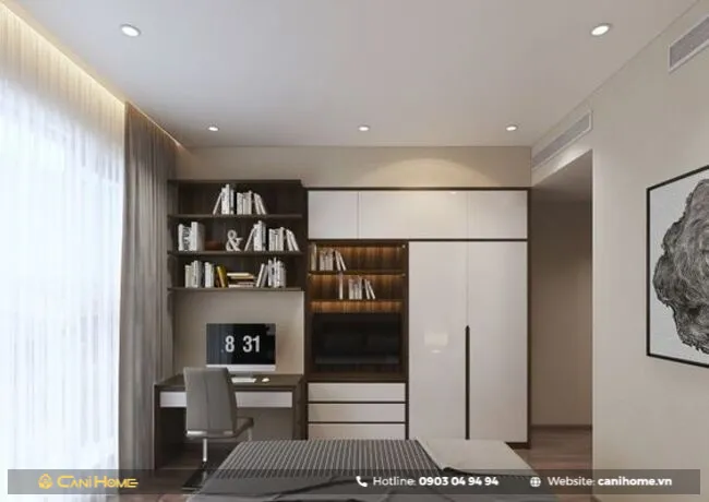 mẫu tủ áo quần kết hợp kệ tivi