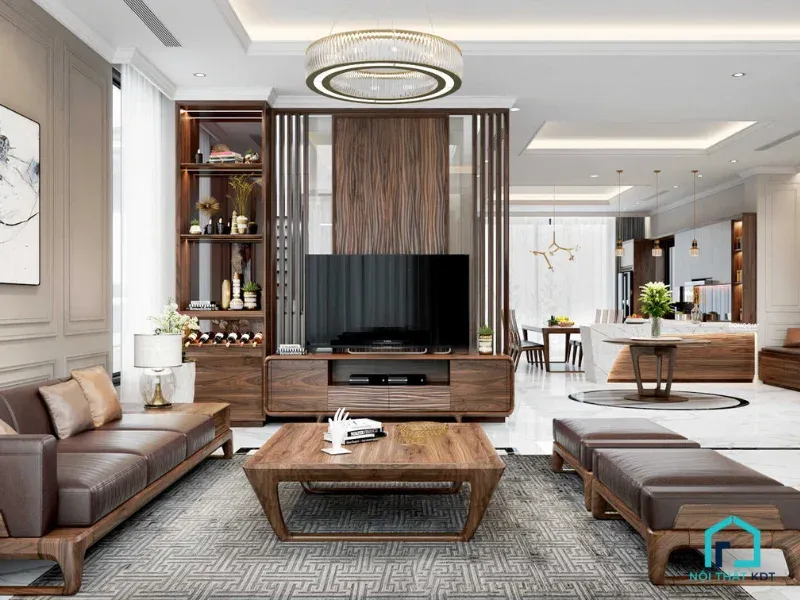 mẫu tủ kệ vách ngăn cho phòng khách