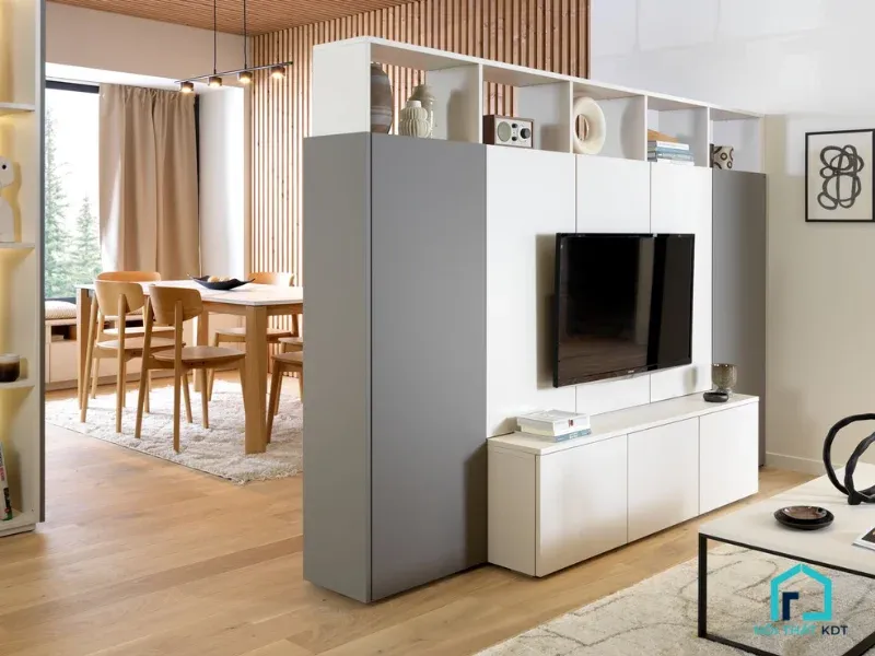 mẫu vách ngăn tivi