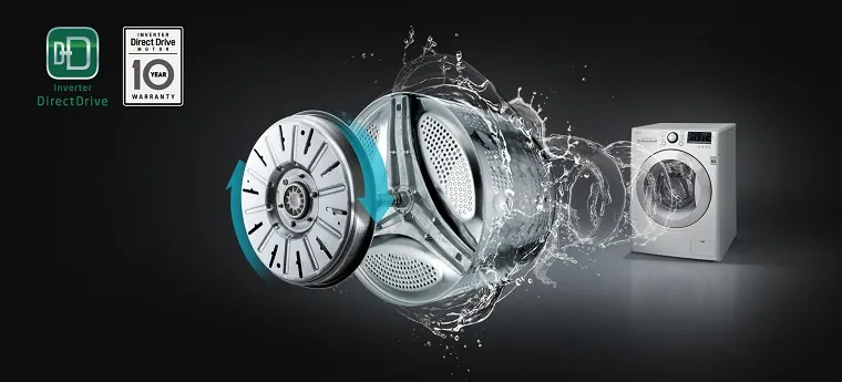 Máy giặt LG 7.5 kg sử dụng công nghệ Inverter truyền động trực tiếp