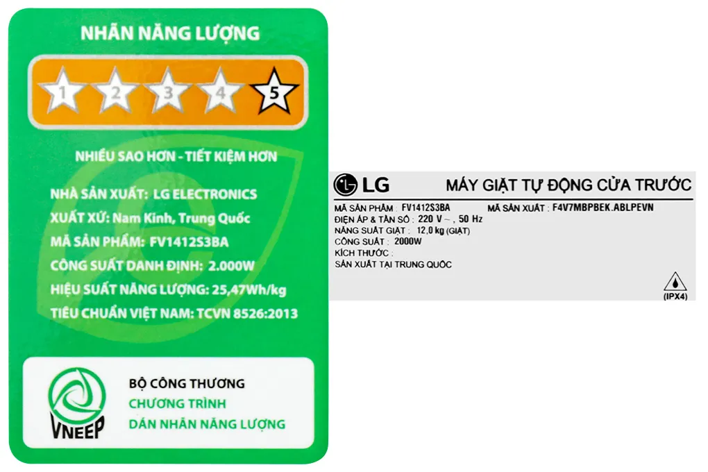 Nhãn năng lượng máy giặt