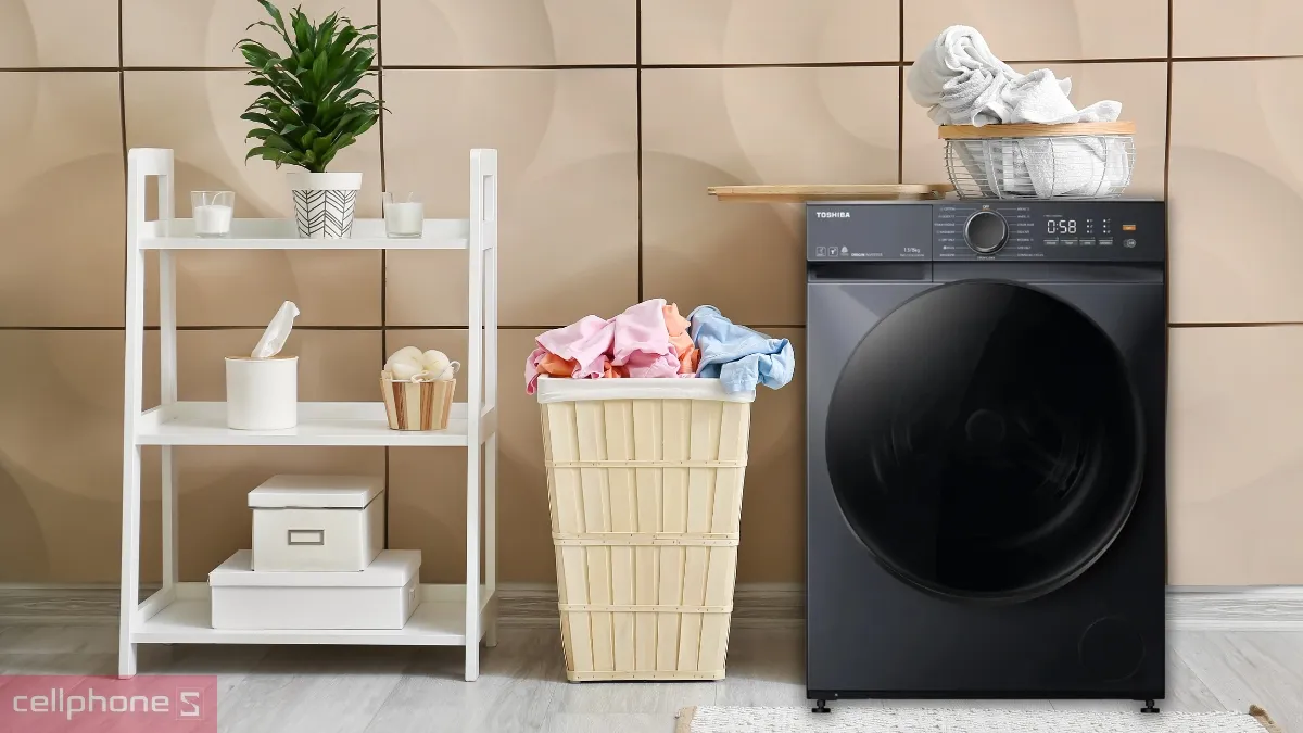 Máy giặt Toshiba 12kg cửa ngang có thiết kế sang trọng phù hợp mọi không gian