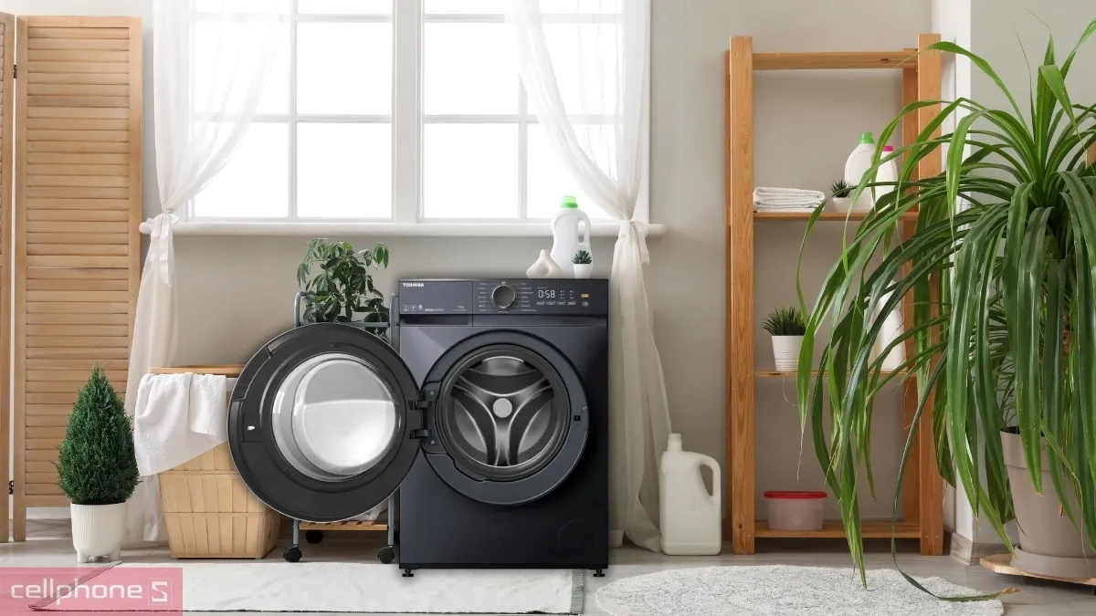Động cơ Inverter mạnh mẽ giúp máy giặt Toshiba 12kg cửa ngang vận hành êm ái