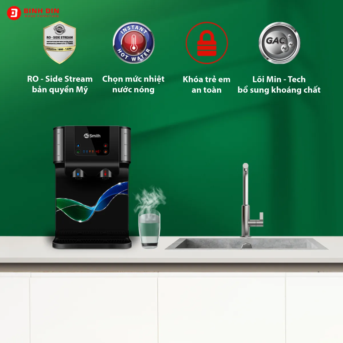 A.O. Smith là thương hiệu máy lọc nước hàng đầu của Mỹ