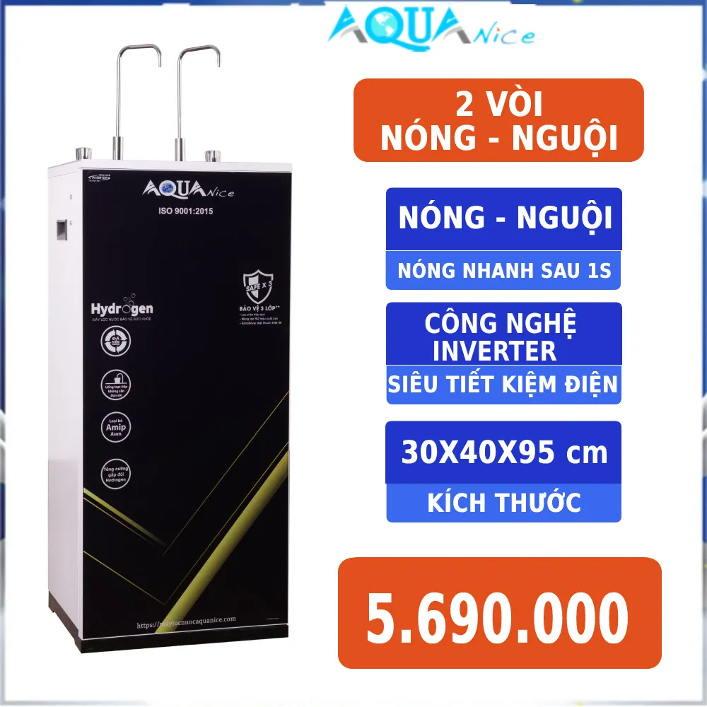 Hệ thống vòi nước nóng lạnh chuyên biệt trên dòng máy lọc Aqua cao cấp
