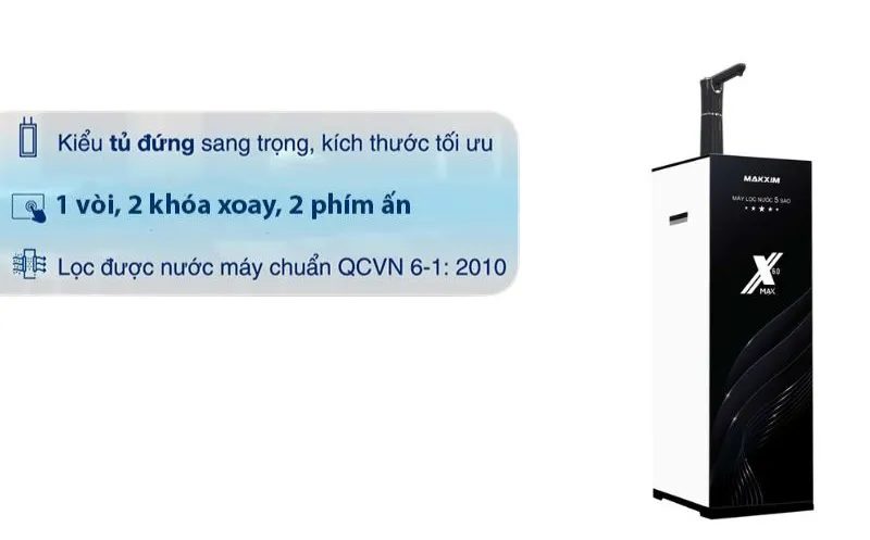 Hệ thống lõi lọc bên trong máy lọc nước RO nóng lạnh nguội Makxim AC-X-110