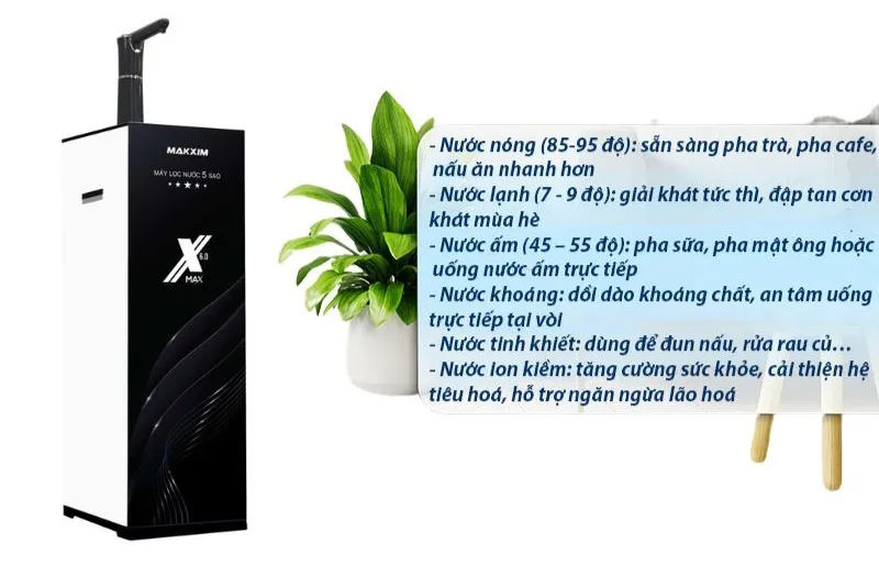 Bảng điều khiển và vòi lấy nước tiện dụng của Makxim AC-X-110