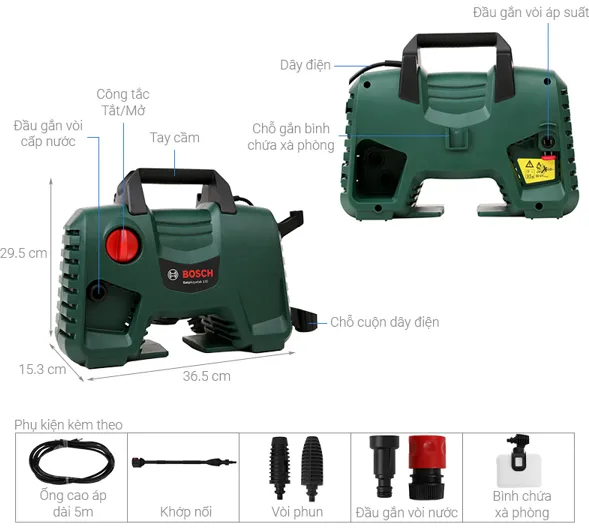 Chi tiết máy rửa xe Bosch Easy AQT 120