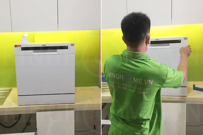 Chi tiết máy rửa bát đặt bàn Kaff KF-SW800