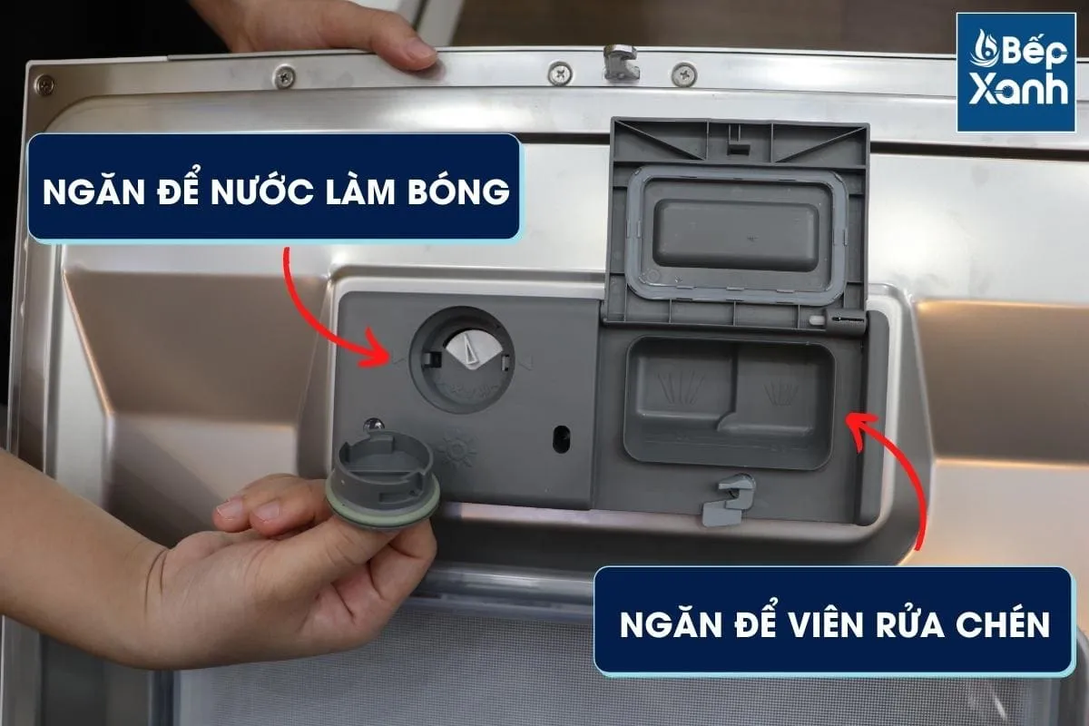 Hộc để viên rửa chén và nước làm bóng